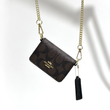 کیف مینی کوچ قهوه ای مدل Mini Wallet On A Chain