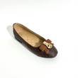 کالج عروسکی بالرین مایکل کورس قهوه ای مدل honey signature logo ballet flat