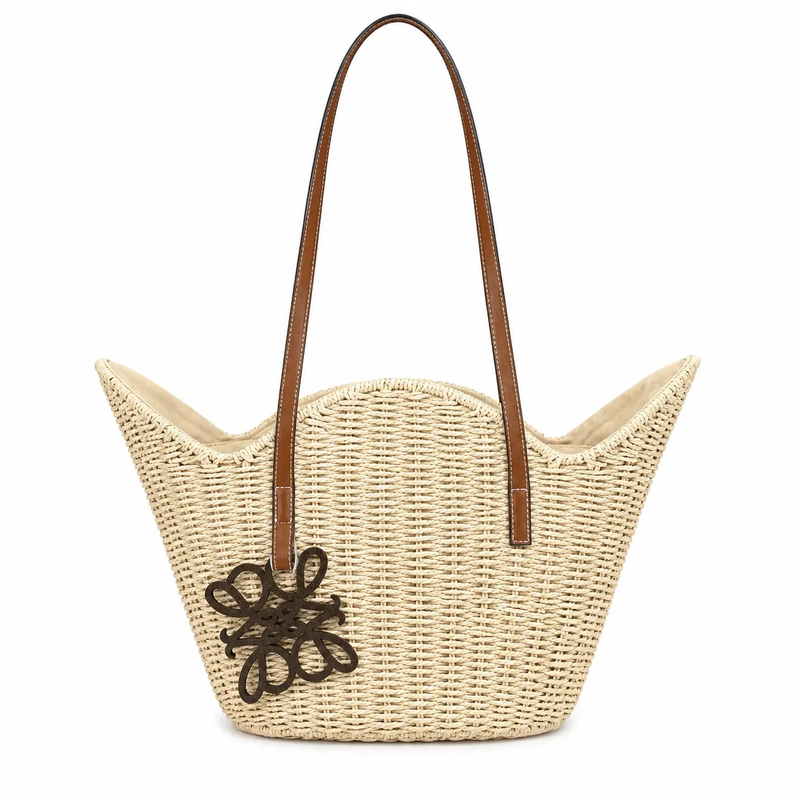 کیف حصیری کرم مدل Loewe
