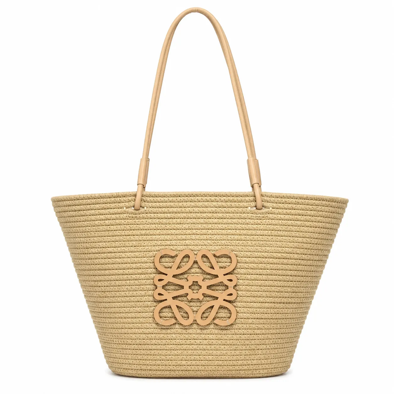 کیف حصیری قهوه ای مدل Loewe