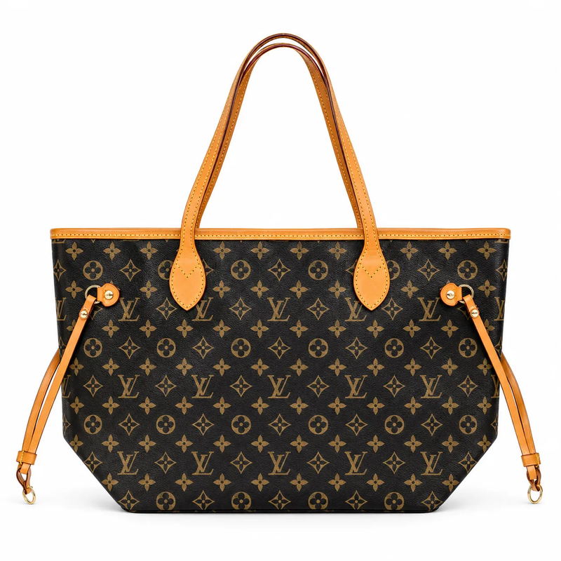 توت بگ لویی ویتون قهوه ای روشن مدل Neverfull Monogram