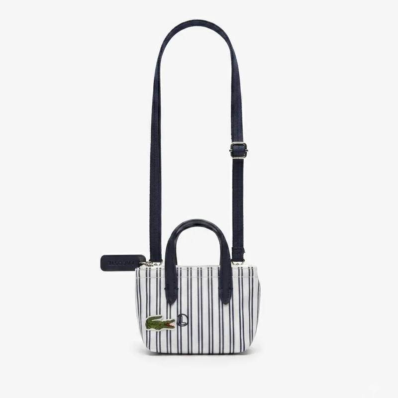 کیف مینی لاکوست سرمه ای سفید مدل Mini bag