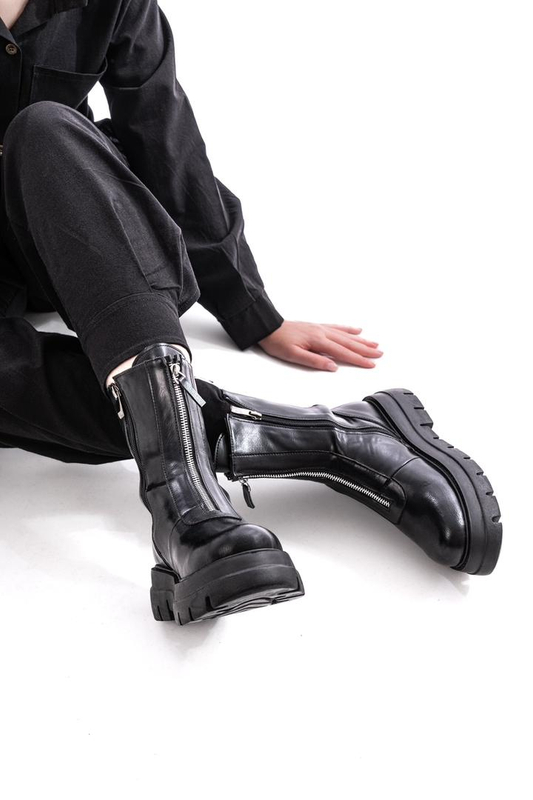 نیم بوت زنانه استرادیواریوس مدل 00009-Stradivarius-Flat-Ankle-Boots