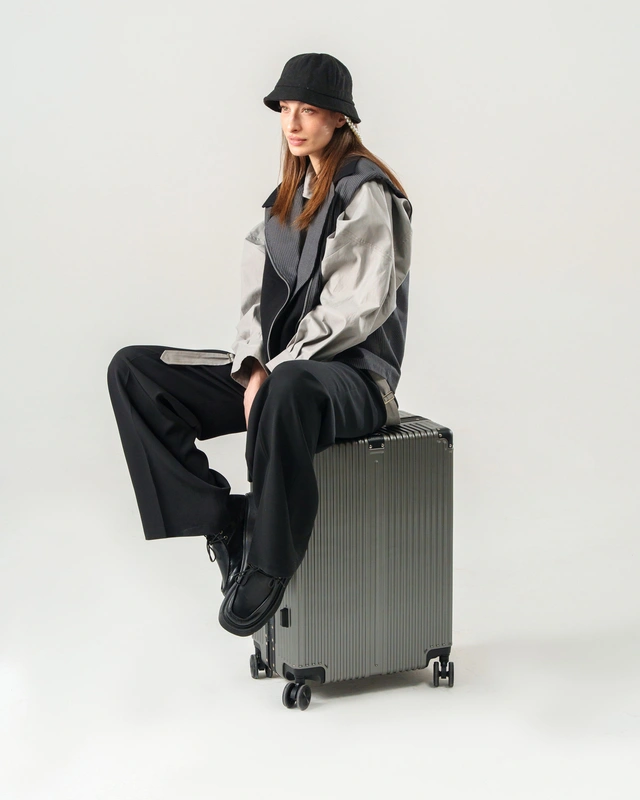 چمدان سایز متوسط مدل Rose-Merry-RL-318-Medium-D-grey