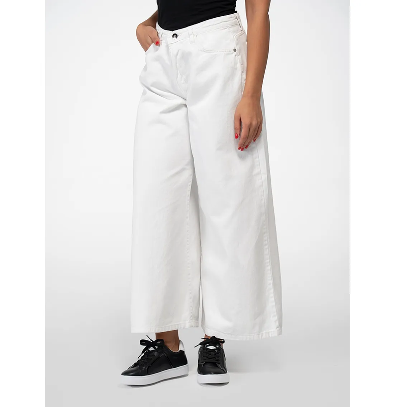 شلوار کتان زنانه واید لگ قد ١١٠ زنانه CL3201