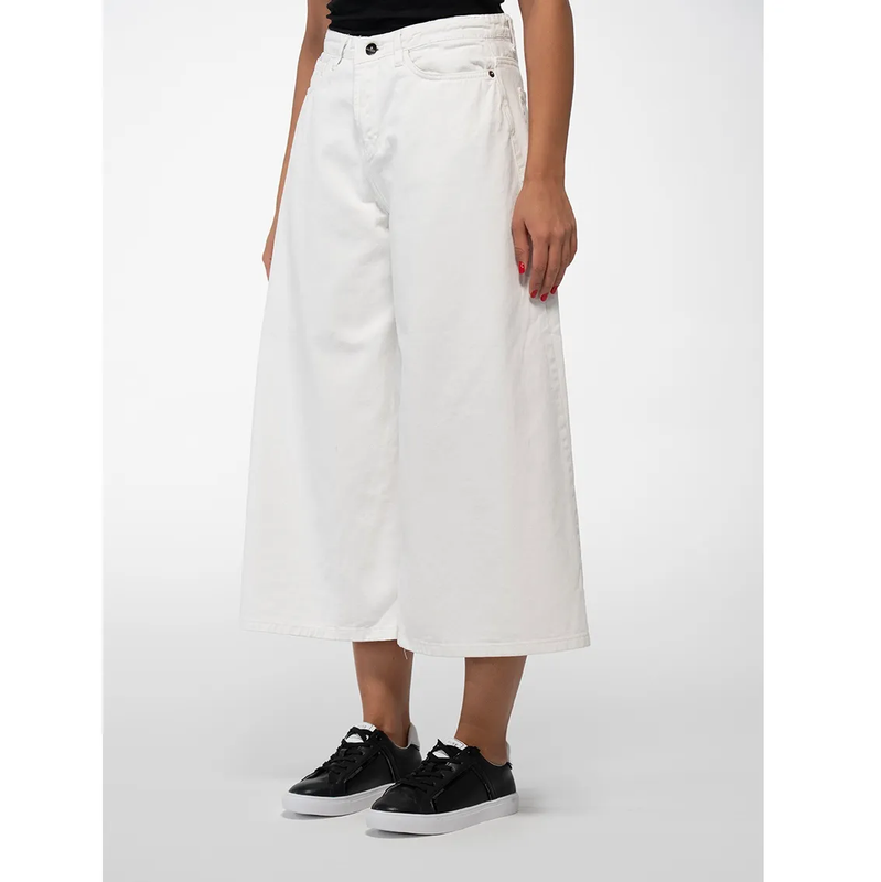 شلوار کتان زنانه کراپ فول بگ قد ٩٠ زنانه CL3202