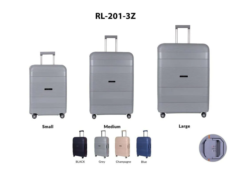 چمدان سایز بزرگ مدل Rose Merry RL-201-3z-Large_Grey