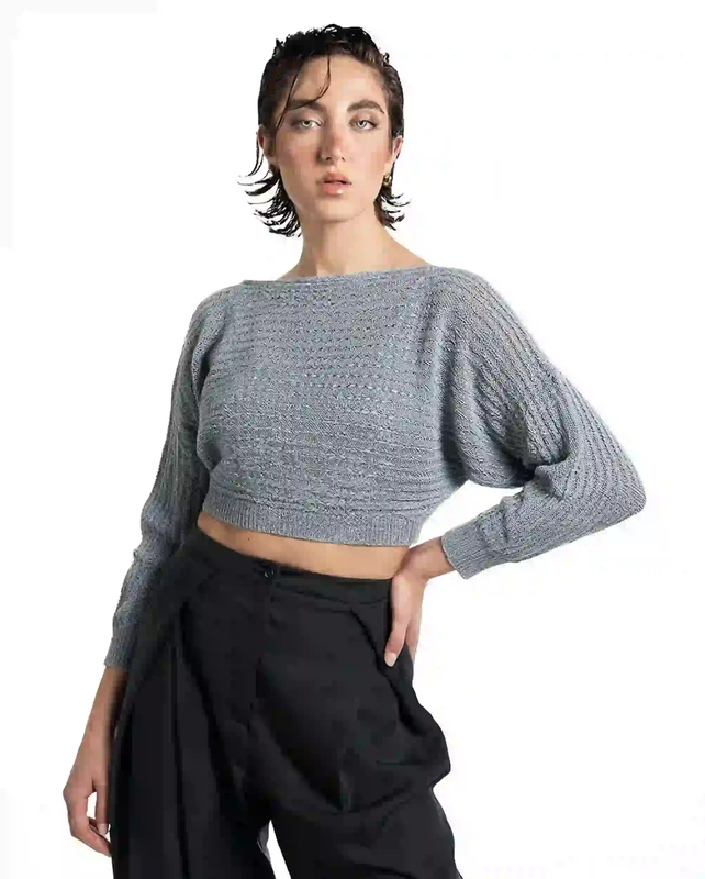 بافت کراپ بیسیک زنانه رزمری مدل Rose Merry CL3257