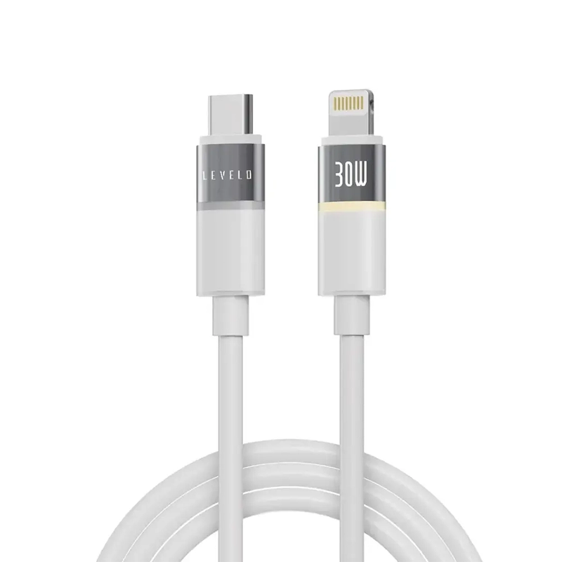کابل شارژ تایپ سی 30w لِولو مدل LEVELO LUNO TYPE-C TO LIGHTNING