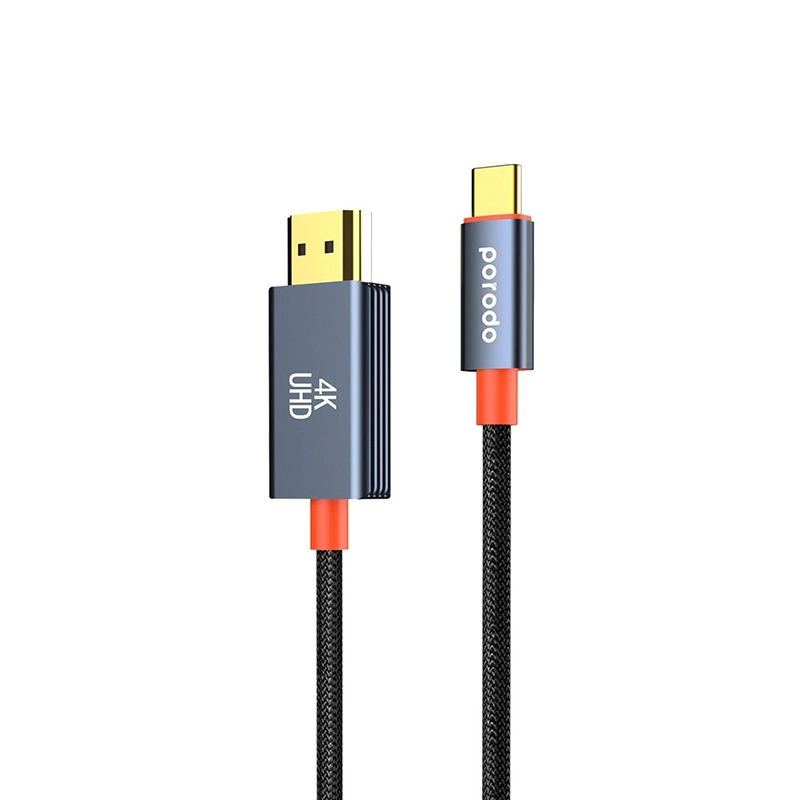 کابل HDMI پرودو مدل PORODO HDMI TYPE-C BRAIDED CABLE PD-4KHDMC
