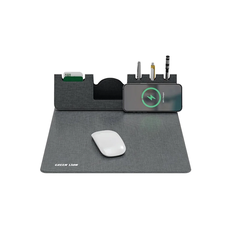 موس پد و شارژر وایرلس گرین لاین مدل GREEN LION MOUSE PAD WIRELESS CHARGER GNMSPADWIRGY