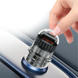شارژر فندکی پرودو مدل PORODO DUAL PORT TRANSPARENT CAR CHARGER WITH PULL RING HANDLE PDFWCH086BK
