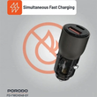شارژر فندکی 95W پرودو مدل PORODO TRANSPARENT CAR CHARGER PDFWCH048
