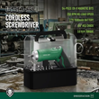 پیچ گوشتی شارژی گرین لاین مدل GREEN LION GSD-54 CORDLESS SCREWDRIVE SET GNGSD54CSGN
