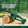 اره زنجیری شارژی گرین لاین مدل GREEN LION GES-8 BRUSHLESS CORDLESS CHAINSAW GNOCSWTLGN