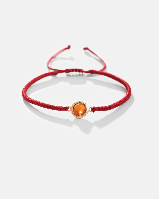 دستبند سنگ گارنت حصیری