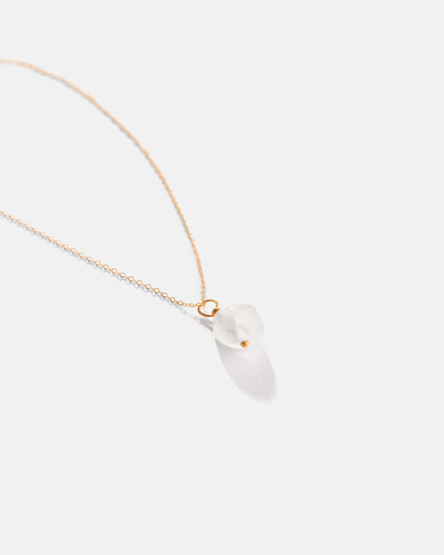 آویز سنگ کوارتز شفاف