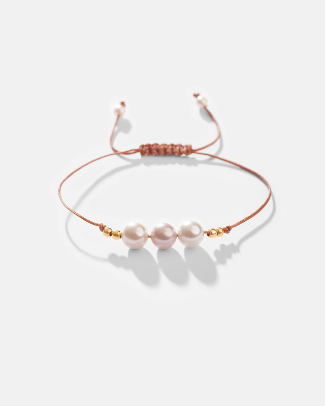 دستبند مروارید و گوی طلا