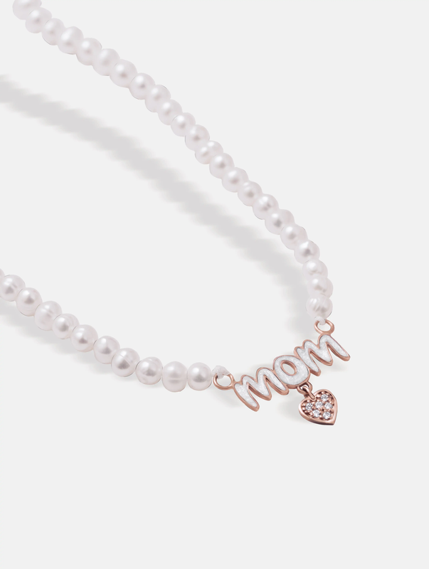 گردنبند طلا mom با آویز قلب