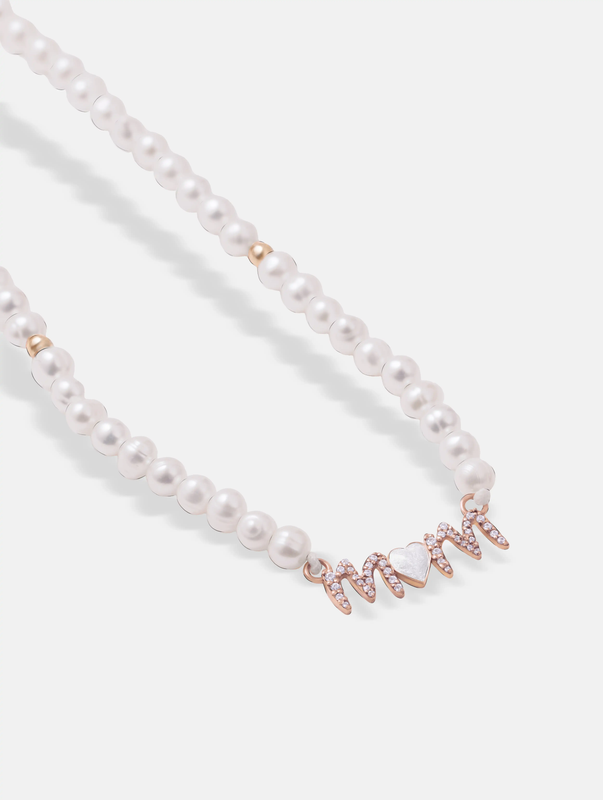 گردنبند طلا mom قلب مینا