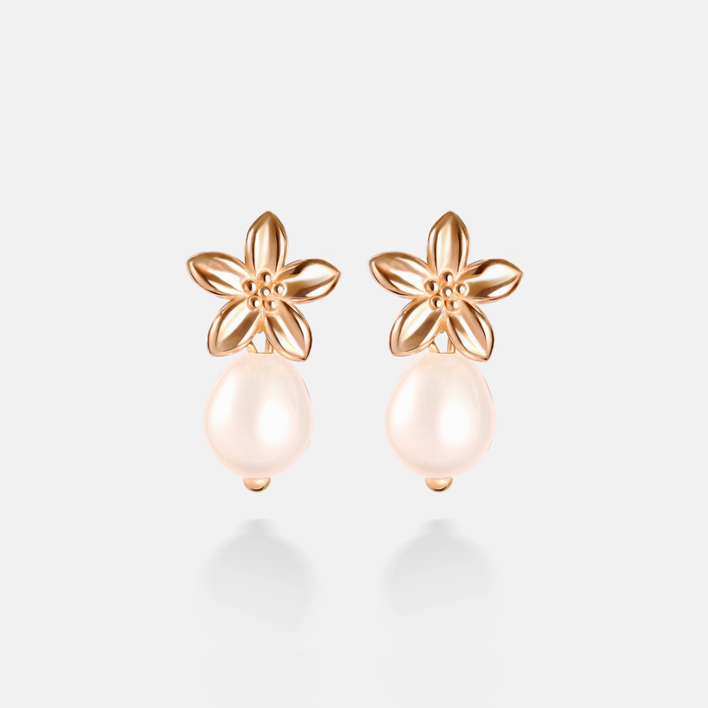 گوشواره گل مرواریدی