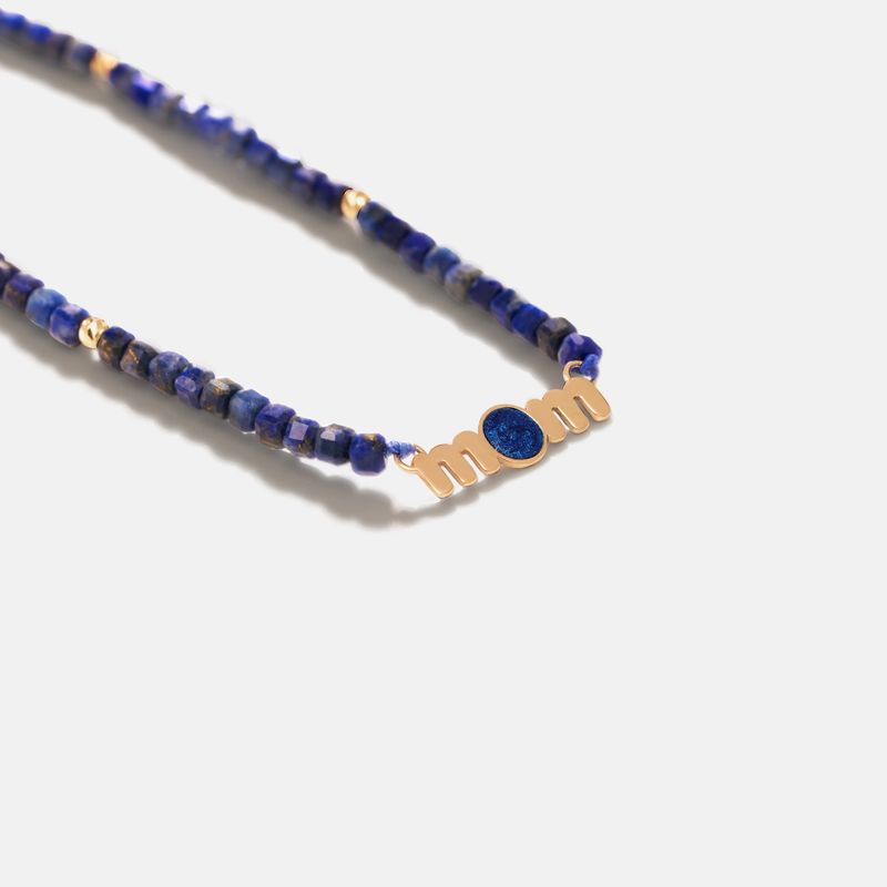 گردنبند mom میناکاری و لاجورد