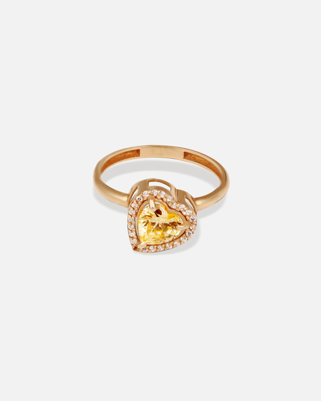 انگشتر طلا قلب زرد