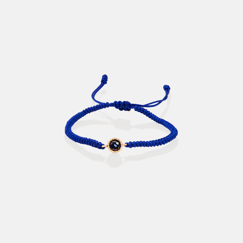 دستبند طلا تک نگین آبی