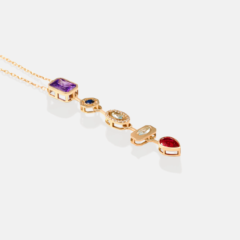 گردنبند طلا رنگین