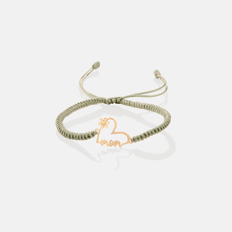 دستبند طلا MOM قلبی