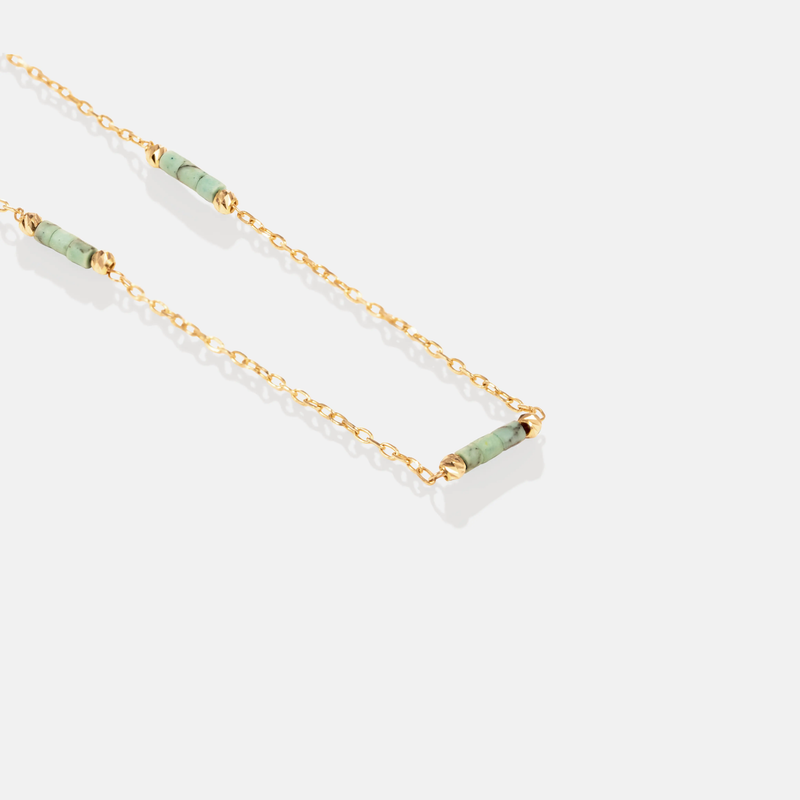 گردنبند طلا فیروزه و زنجیر