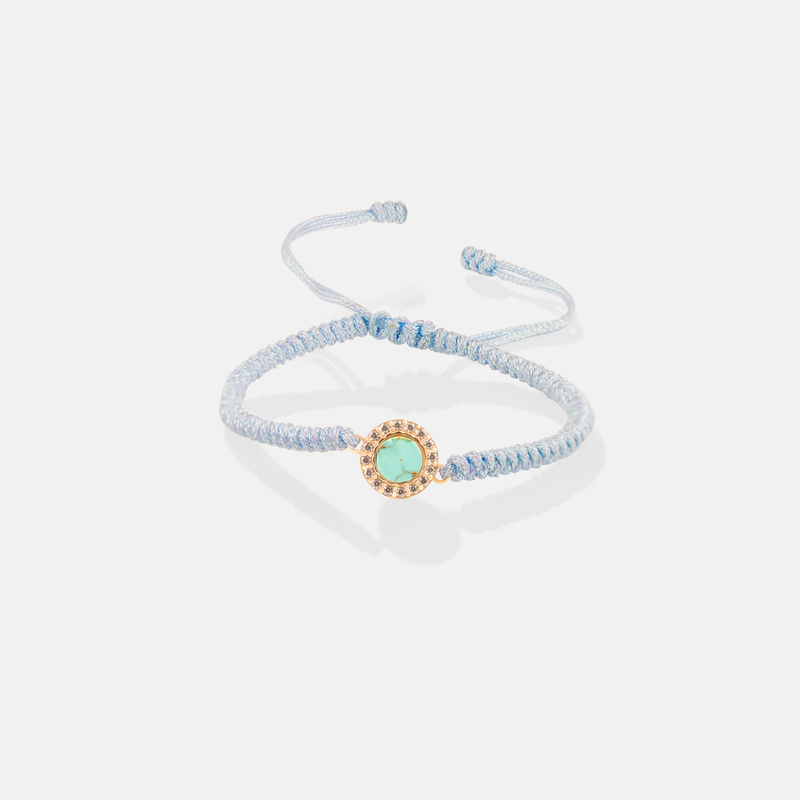 دستبند طلا فیروزه دایره