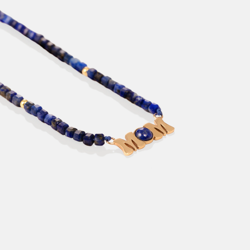 گردنبند طلا MOM لاجورد