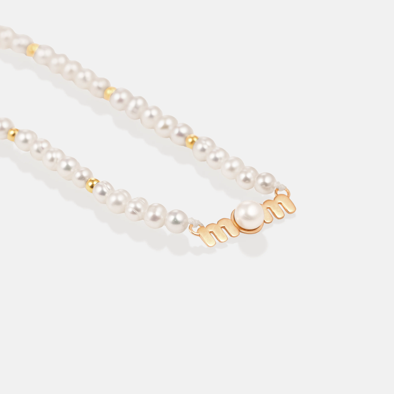 گردنبند طلا mom مرواریدی