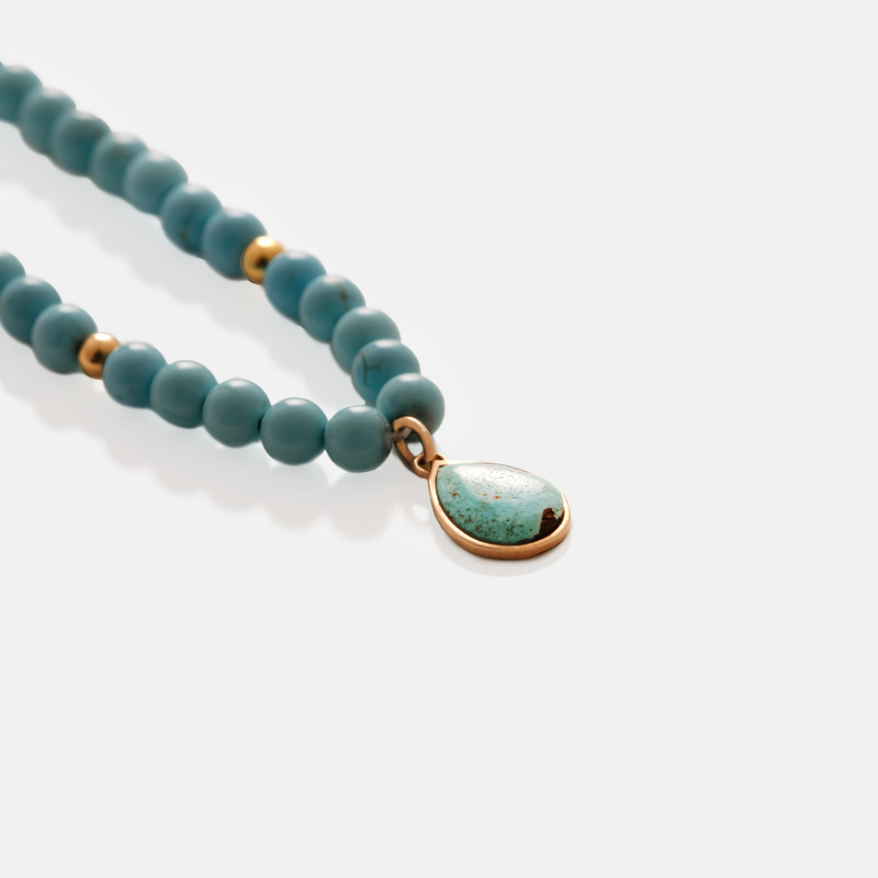 گردنبند طلا اشکی فیروزه