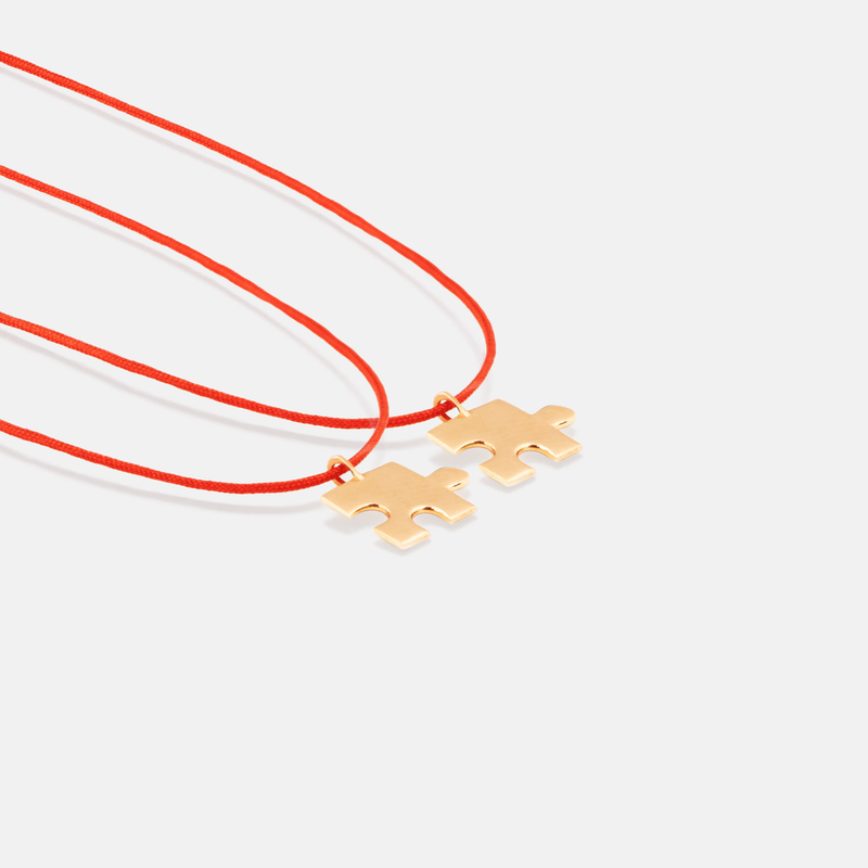 ست کاپل گردنبند طلا پازل