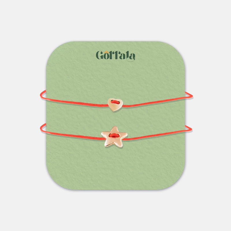 ست کاپل دستبند طلا قلب و ستاره