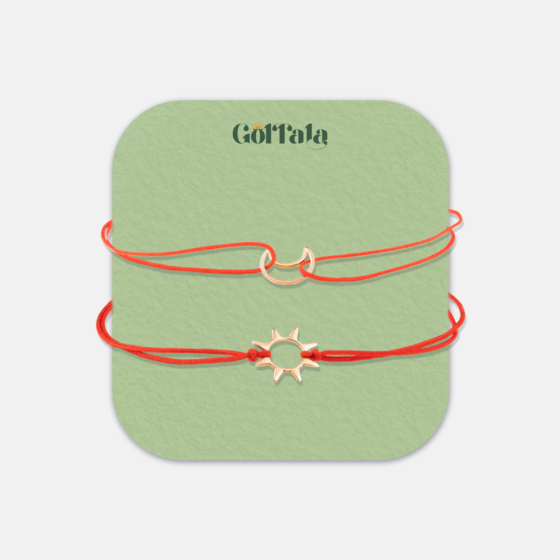 ست کاپل دستبند طلا ماه و خورشید