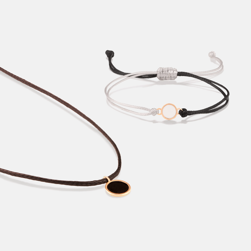 ست کاپل دستبند و گردنبند طلا دایره