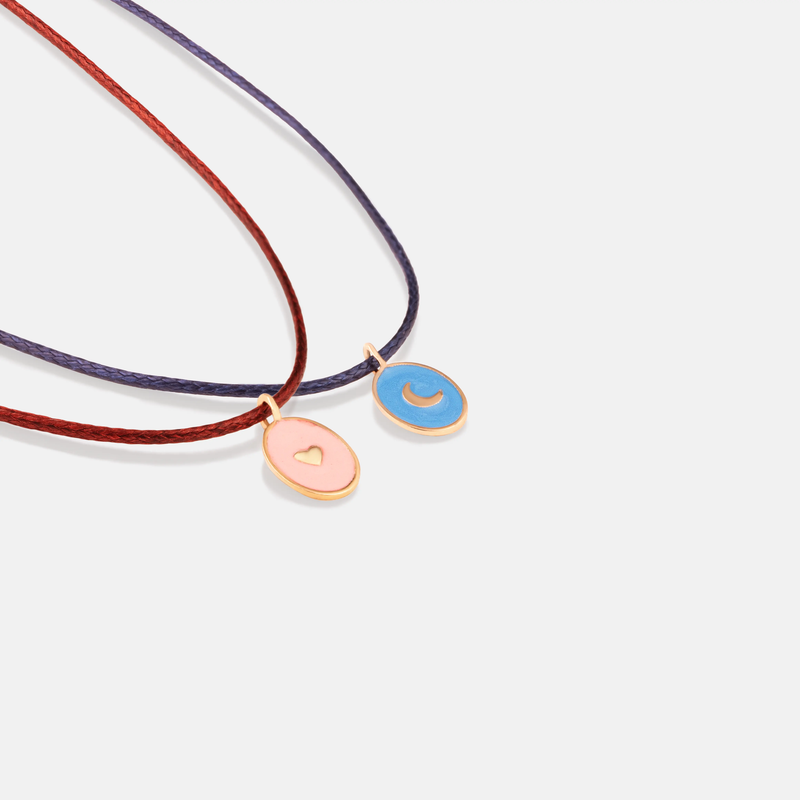 ست کاپل گردنبند طلا قابِ قلب و ماه