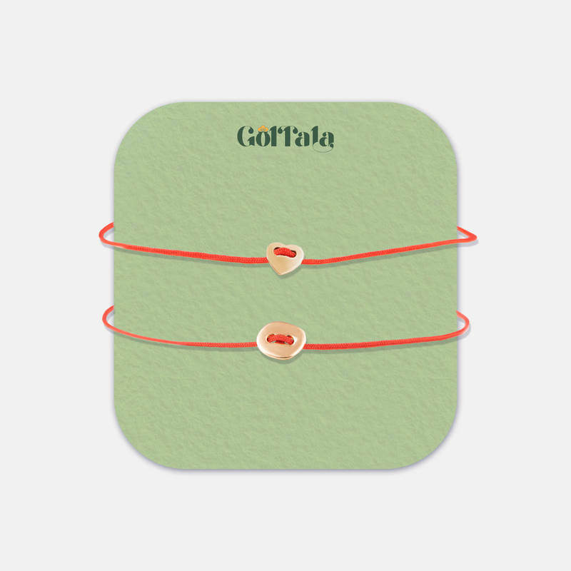 ست کاپل دستبند طلا دکمه بزرگ و قلب