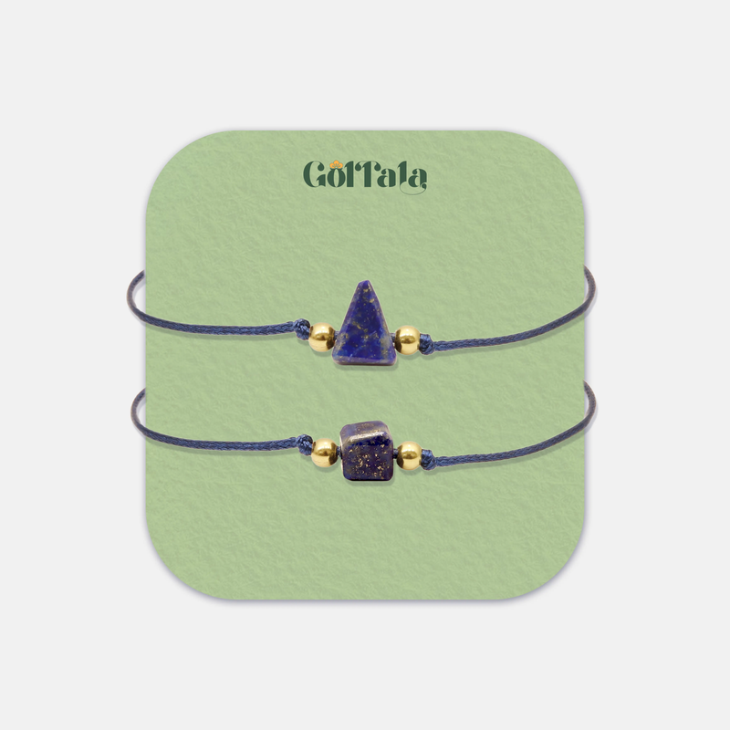 ست کاپل دستبند طلا لاجورد