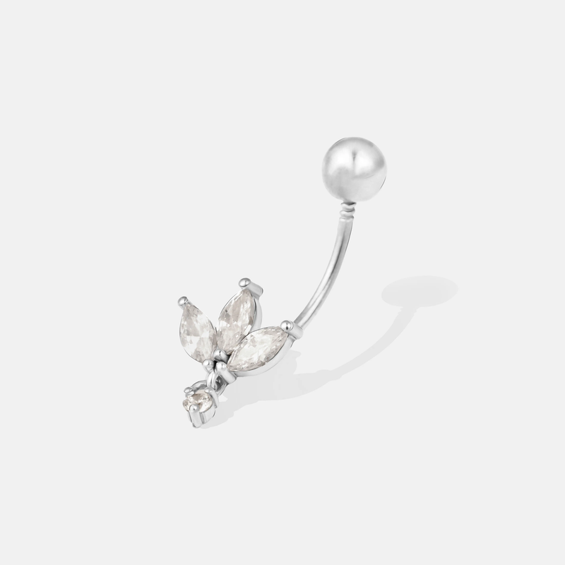 پیرسینگ ناف نقره گلبرگ