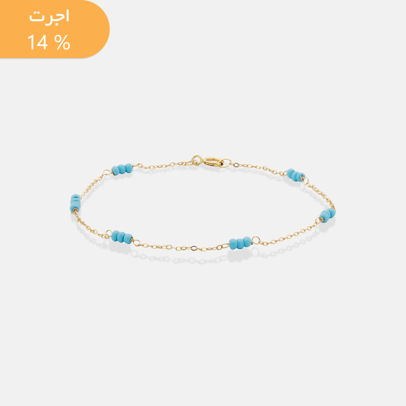 دستبند طلا زنجیری فیروزه