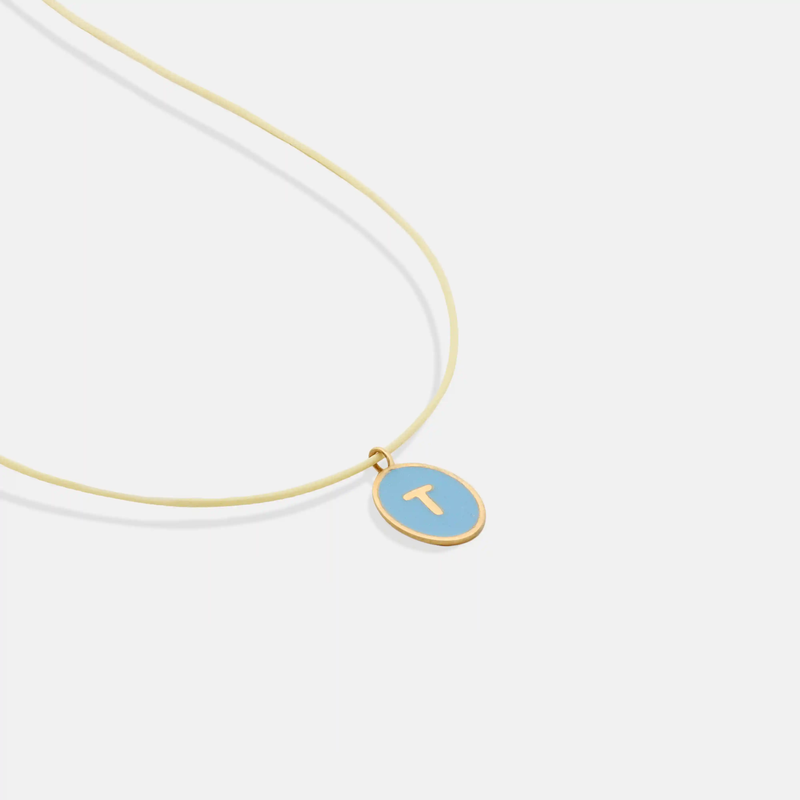 گردنبند طلا قاب حرف T