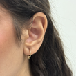 گوشواره حلقه‌ای تک گوی طلا 