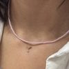 گردنبند طلا سنگی با آویز پروانه تراش دار