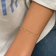دستبند طلا زنجیری سنگ آویزی 18 عیار