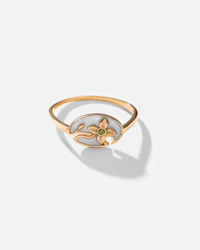 انگشتر مینا و گل نرگس