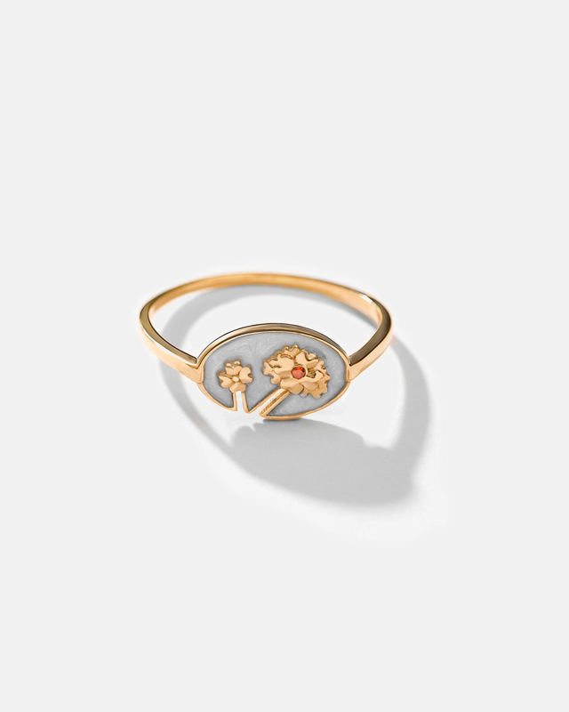 انگشتر مینا و گل شمعدانی